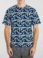 Topman Mens Multi Lux P8 Fused Hem Geo Print T-shirt