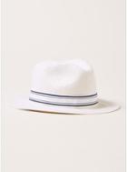 Topman Mens White Straw Fedora Hat