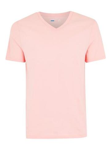 Topman Mens Pink Slim V-neck T-shirt