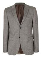 Topman Mens Brown Stone Birdseye Weave Skinny Fit Suit Jacket