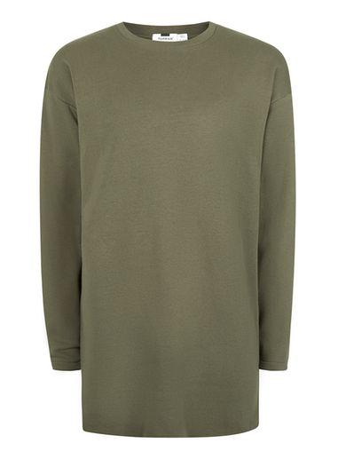 Topman Mens Khaki Loungewear Split Hem Sweatshirt