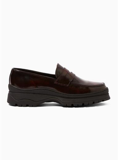 Topman Mens Red Burgundy Leather Reed Lace Shoes