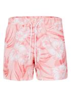 Topman Mens Pink Floral Print Swim Shorts