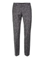 Topman Mens Mid Grey Gray Fern Print Skinny Fit Suit Pants