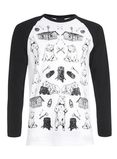Topman Mens Art Disco Black T-shirt*