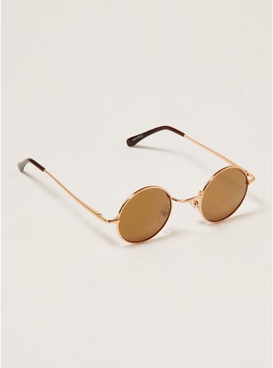 Topman Mens Gold Mini Round Sunglasses