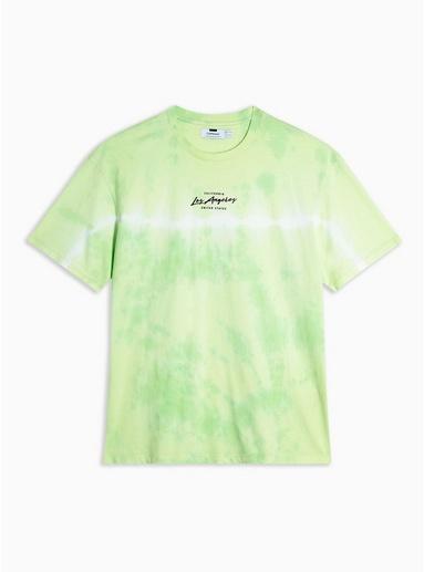 Topman Mens Green Tie Dye 'la' T-shirt