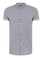 Topman Mens White Ditsy Muscle Short Sleeve Shirt