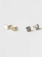 Topman Mens Metallic Mixed Shape 2 Pack Earrings