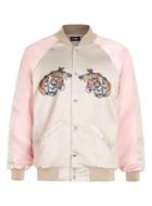 Topman Mens Jaded Pink And Tan Tiger Print Souvenir Bomber Jacket