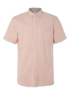 Topman Mens Pink Ltd Peach Textured Short Sleeve Shirt