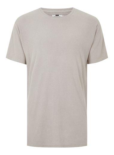 Topman Mens Stone Wash Ribbed Longline T-shirt