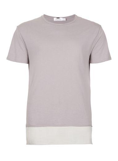 Topman Mens Grey Gray Double Layered T-shirt