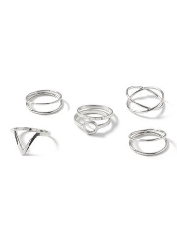 Topman Mens Gold Silver Look Fine Ring Pack*