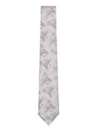 Topman Mens Grey Gray Floral Woven Tie