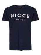 Topman Mens Nicce Navy Logo T-shirt