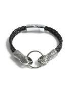 Topman Mens Black Silver Snake Bracelet*
