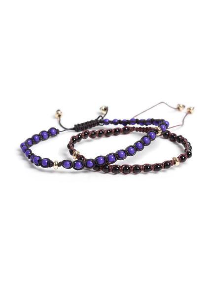 Topman Mens Black Beaded Bracelet Pack 2 Pack*