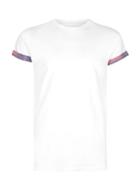 Topman Mens White Check Contrast Roller T-shirt
