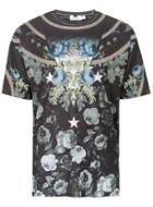 Topman Mens Black Navy Floral Mesh T-shirt