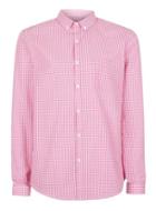 Topman Mens Pink And White Gingham Button Down Dress Shirt