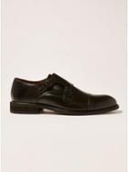 Topman Mens Selected Homme Black Leather Baxter Monk Shoes