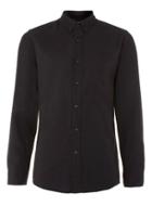 Topman Mens Black Twill Button Down Casual Shirt
