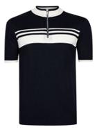 Topman Mens Blue Navy And White Short Sleeve Knit