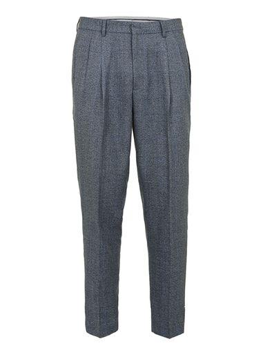 Topman Mens Mid Grey Grey Check Pleated Skinny Fit Pants