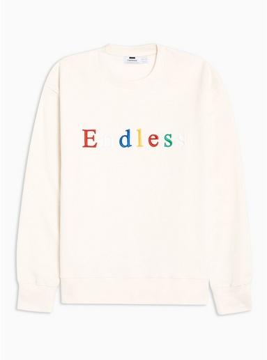 Topman Mens Cream Off White 'endless' Sweatshirt