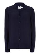 Topman Mens Navy Crepe Piped Shirt