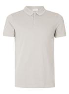 Topman Mens Brown Selected Homme Stone Popper Polo T-shirt