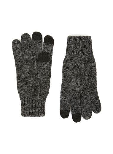 Topman Mens Grey And Black Twist Touchscreen Gloves