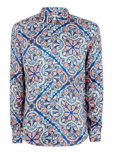 Topman Mens Multi Kaleidoscope Long Sleeve Shirt