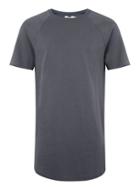 Topman Mens Grey Dark Gray Longline T-shirt