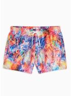 Topman Mens Multi Bright Tie Dye Print Swim Shorts