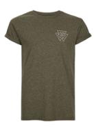 Topman Mens Khaki Muscle Fit Print T-shirt