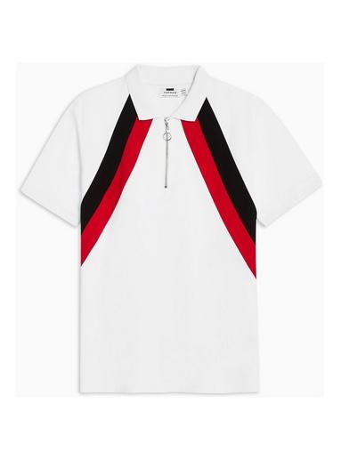 Topman Mens White And Red Chevron Polo