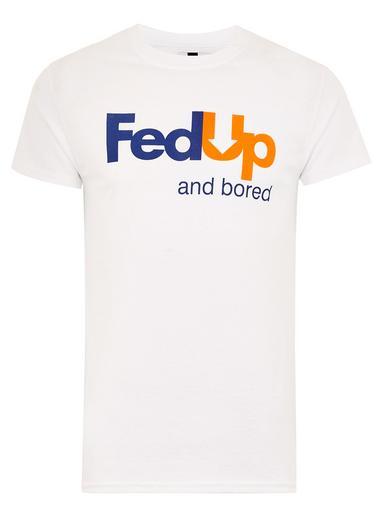 Topman Mens White 'fed Up' T-shirt