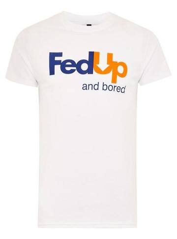 Topman Mens White 'fed Up' T-shirt