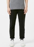 Topman Mens Black Relaxed Tapered Cropped Chinos