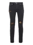 Topman Mens Black Camouflage-patched Skinny Jeans