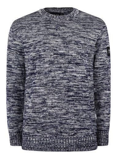 Topman Mens Blue Nicce Navy Speckly Knitted Sweater