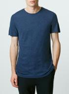 Topman Mens Premium Blue Wool Crew T-shirt
