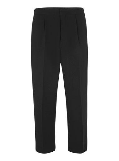 Topman Mens Lux Black Wide Leg Crepe Pants