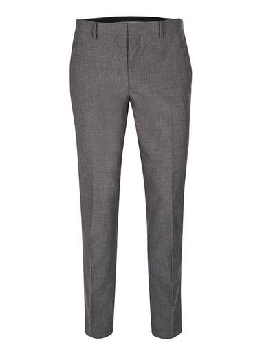 Topman Mens Mid Grey Textured Skinny Fit Suit Pants