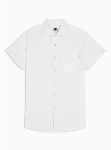 Topman Mens White Regular Slim Shirt