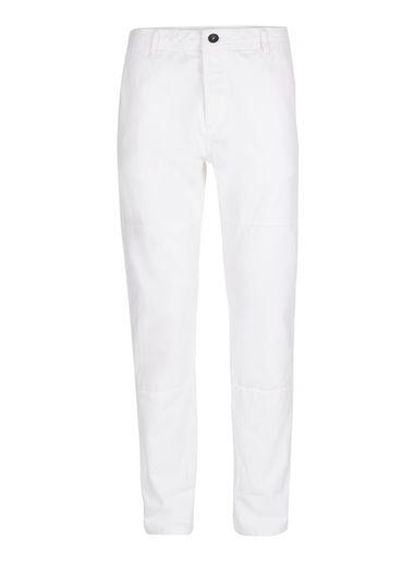 Topman Mens White Panelled Standard Fit Chinos