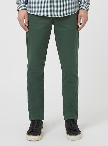 Topman Mens Green Stretch Slim Chinos