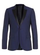 Topman Mens Blue Crepe Skinny Fit Tuxedo Jacket With Contrast Lapel
